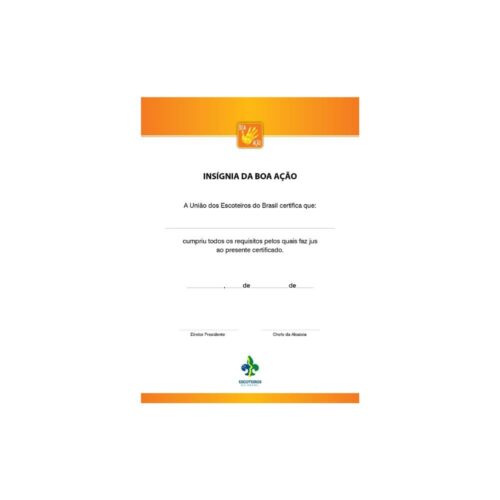 Certificado de Insígnia da Boa Ação