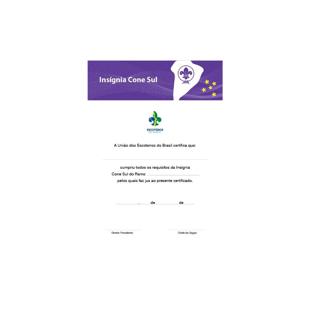 Certificado de Insígnia Cone Sul