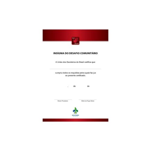 Certificado de Insígnia do Desafio Comunitário