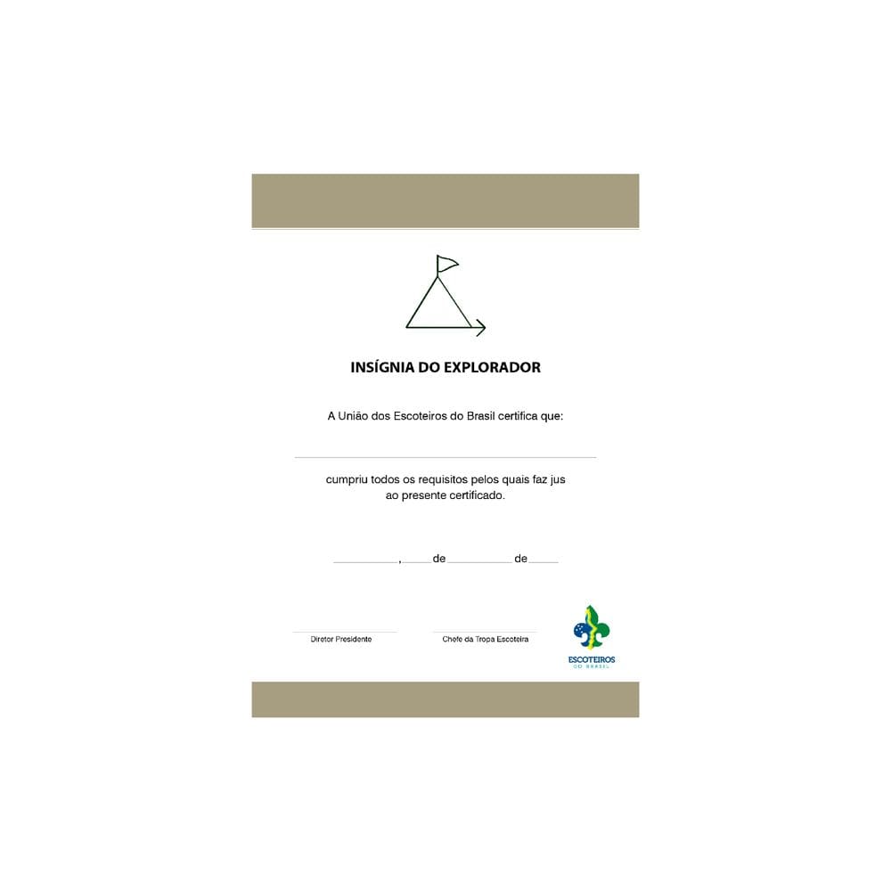 Certificado de Insígnia Explorador