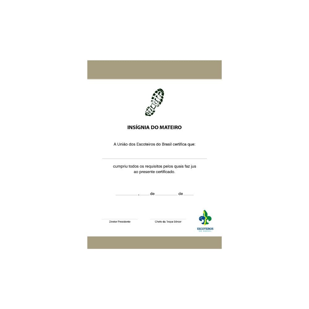 Certificado de Insígnia Mateiro