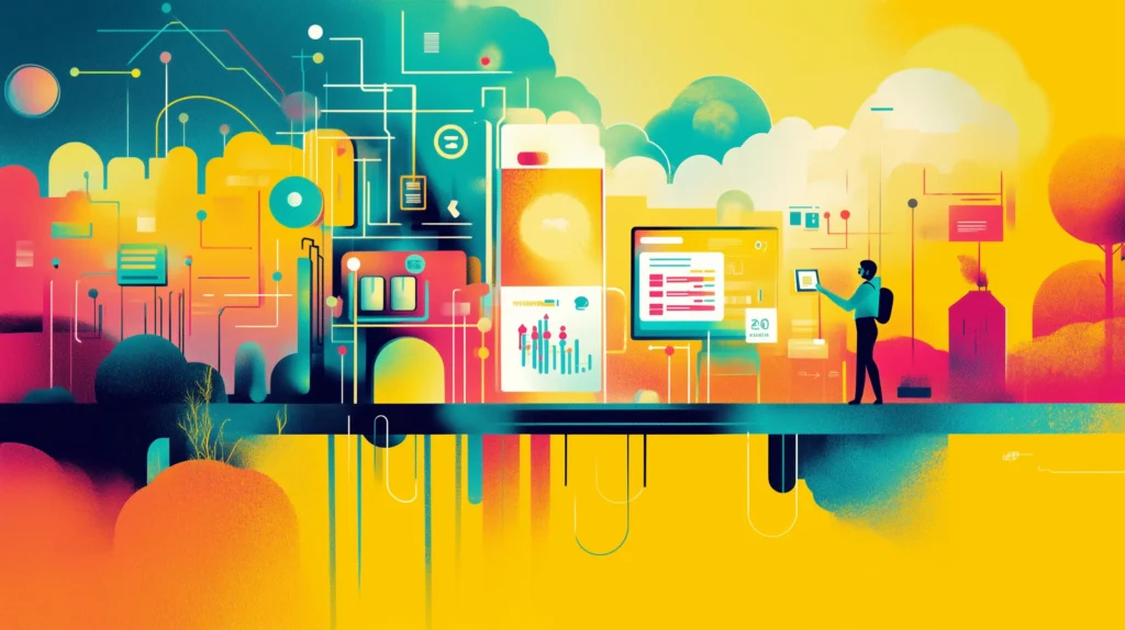 Uma representação visual de ferramentas de código aberto conectadas, simbolizando automação e integração no gerenciamento de negócios.