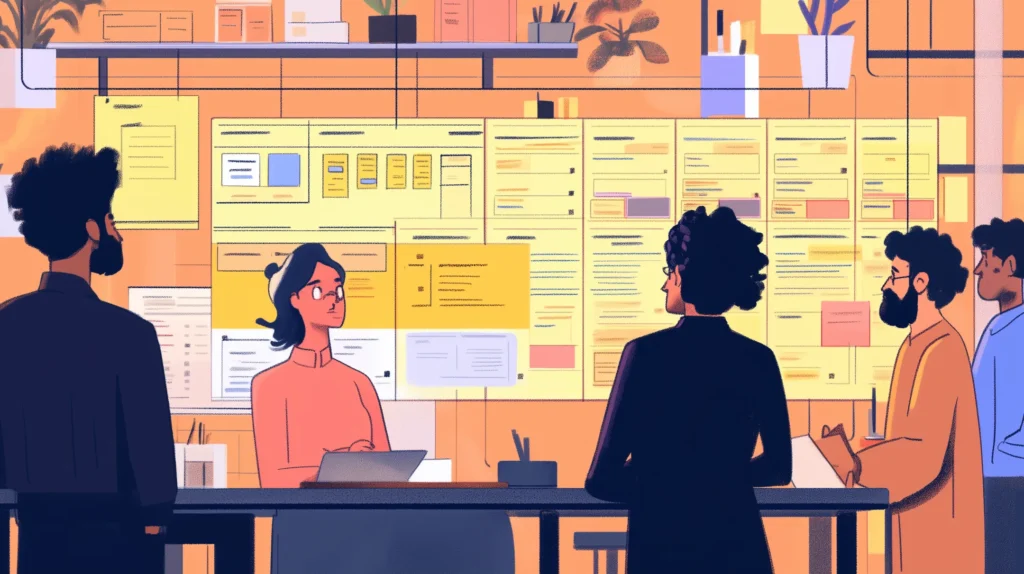 Representação visual de uma equipe usando ferramentas simples como Planka e Nextcloud para organizar tarefas e aumentar a produtividade.